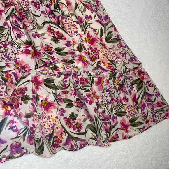 Lane Bryant Plus Size Floral Assymetric Hem Faux Wrap Knee Length Skirt Fair - Picture 5 of 12